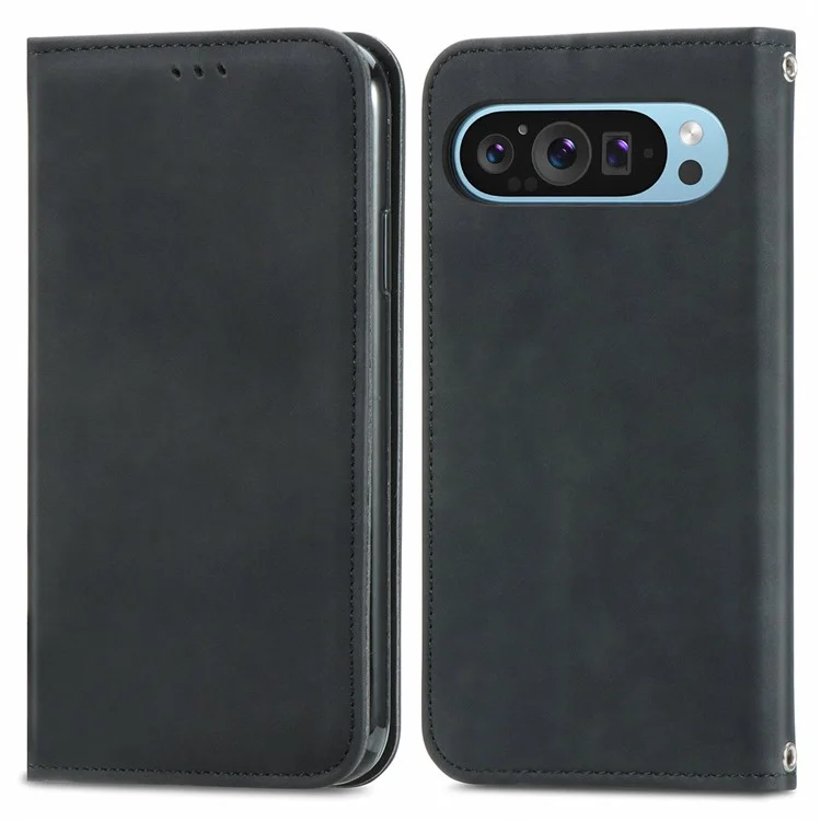 Google Pixel 10/10 Pro Plånboksfodral Retro - Svart | 2353 | AlltMobil