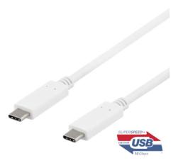 UTGATT1 - Deltaco USB-C till USB-C-kabel, 0.5m - Vit