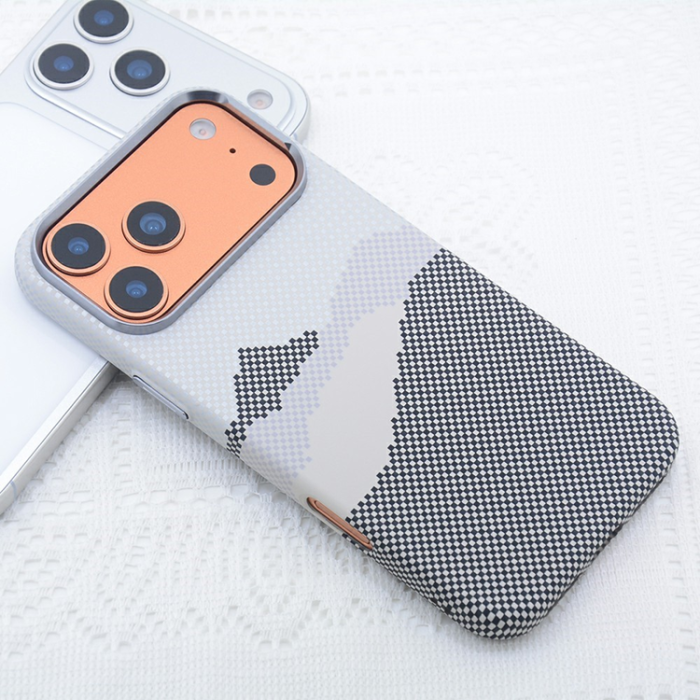 A-One Brand - iPhone 17 Pro Max Mobilskal MagSafe Carbon Fiber - Vit Berg