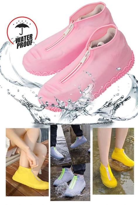 OEM - Vattentäta skoskydd med dragkedja - Medium - Stl. 33-38 - Rosa