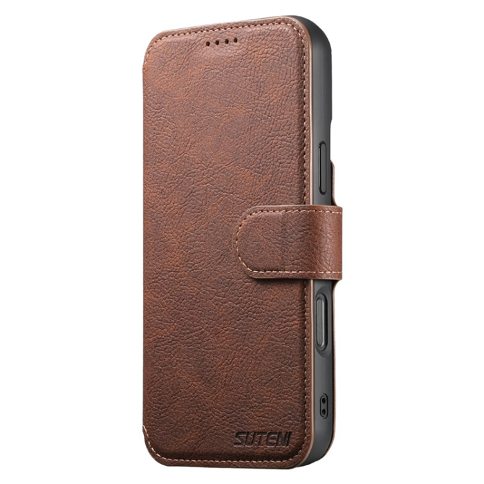 SUTENI - SUTENI iPhone 17 Plånboksfodral Detachable Q-05 - Brun