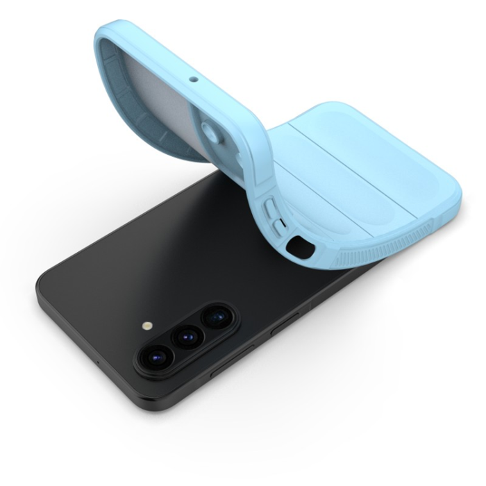 WANLONFENG - WANLONFENG Galaxy A17 Mobilskal med Härdat Glas HD - Babyblå