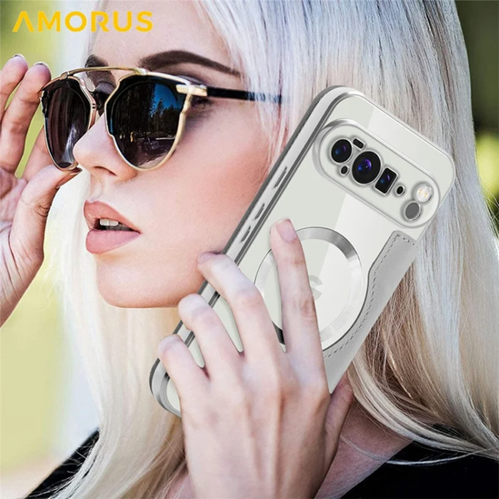 AMORUS - AMORUS Google Pixel 10 Pro XL Plånboksfodral Magsafe RFID - Titangrå