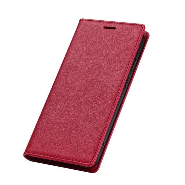 Amorus - Samsung Galaxy S26 Plånboksfodral Magnetisk Stängning Konstläder - Röd