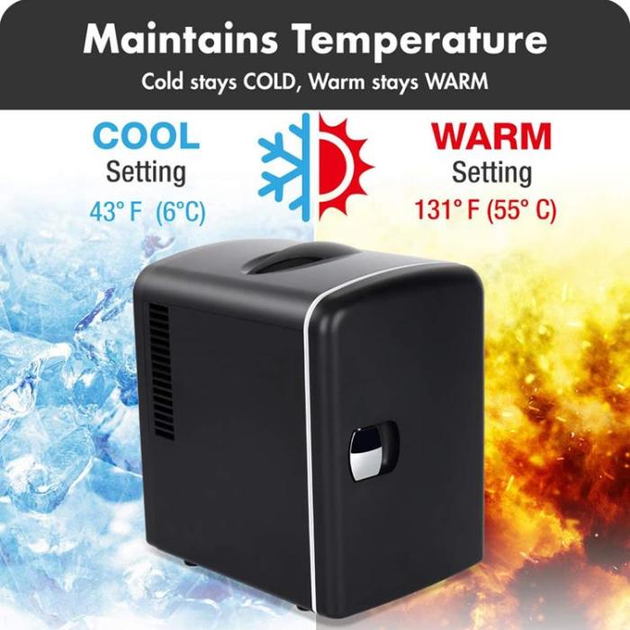 Denver - Denver Mini-kyl/värmeskåp 4Liter 220V + 12V adapter - Svart