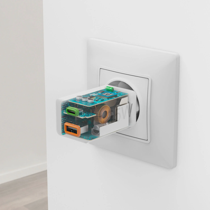 Hama - Hama Snabbladdare 45W 1xUSB-C 1xUSB-A GaN - Vit