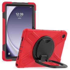 A-One Brand - Galaxy Tab A9 Plus Skal Kickstand Handle Grip - Röd / Svart