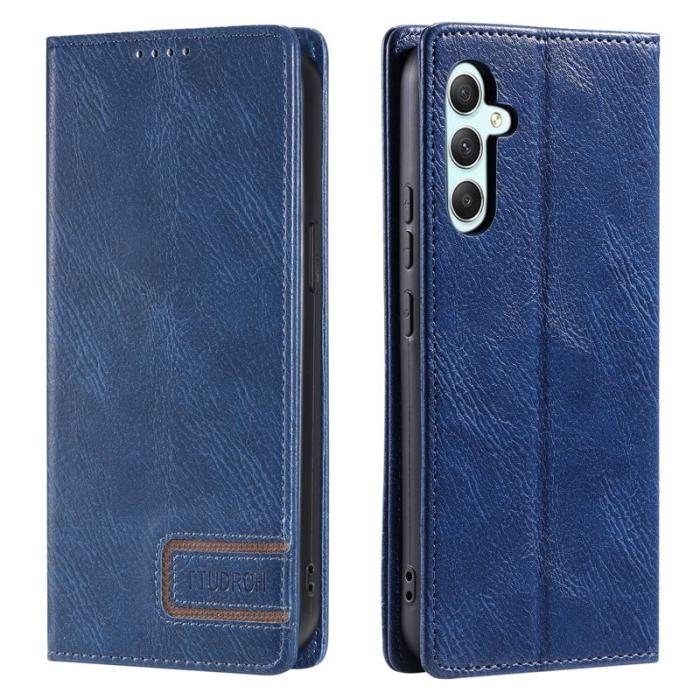 OEM - TTUDRCH Samsung Galaxy S26 Plus Plånboksfodral Konstläder RFID Skydd - Blå