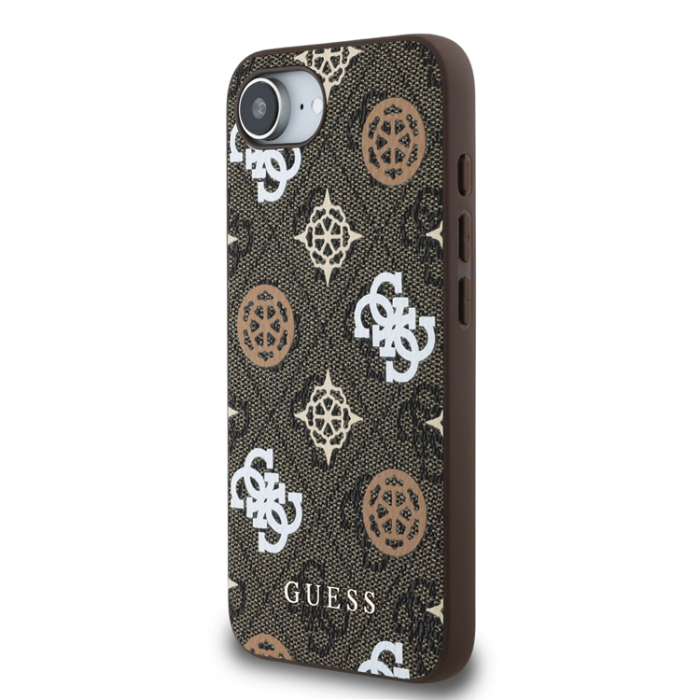 Guess - Guess iPhone 16e Mobilskal MagSafe PU 4G Peony - Brun