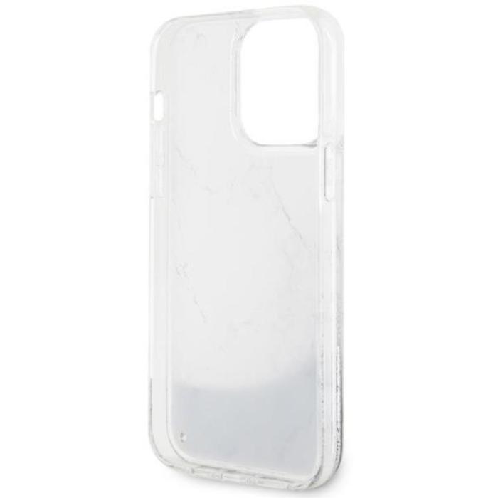 Guess - Guess iPhone 14 Pro Max Mobilskal Liquid Glitter Marble - Vit