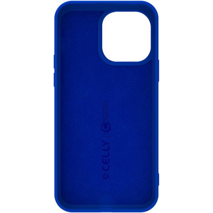 Celly - Celly iPhone 15 Pro Mobilskal Cromo Soft Rubber - Blå