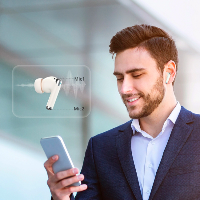Tronsmart - Tronsmart In-Ear Hörlurar Trådlösa Bluetooth 5.3 ENC Soundi R4 - Vit