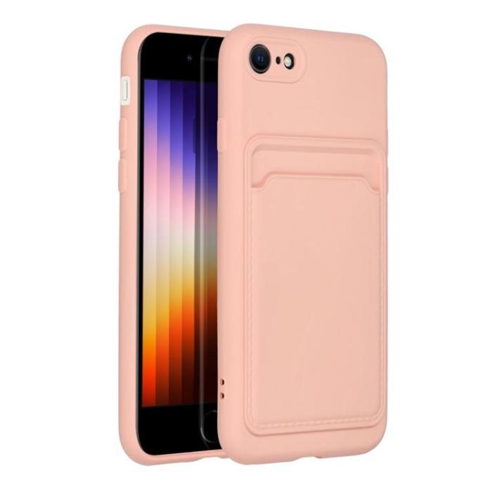 Forcell - Forcell iPhone 7/8/SE (2020/2022) Skal Korthållare - Rosa