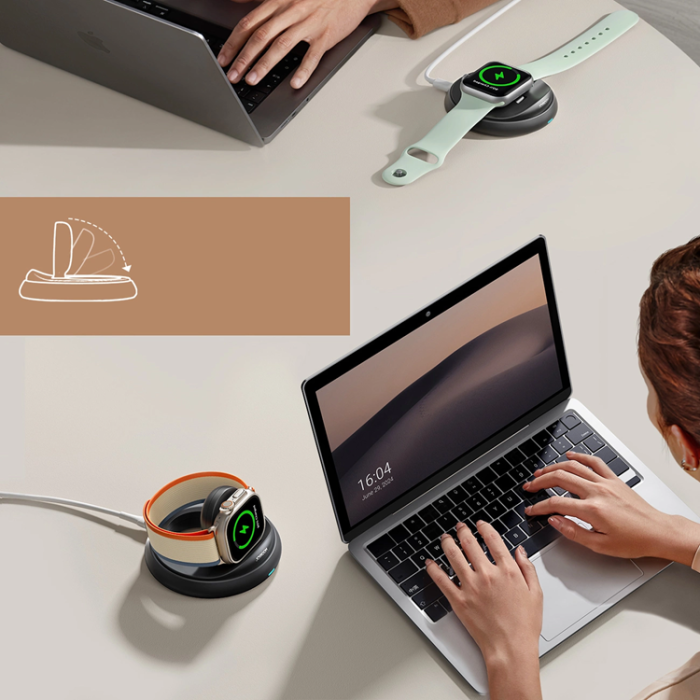 Joyroom - Joyroom Hopfällbar Trådlös Laddare för Apple Watch - Svart