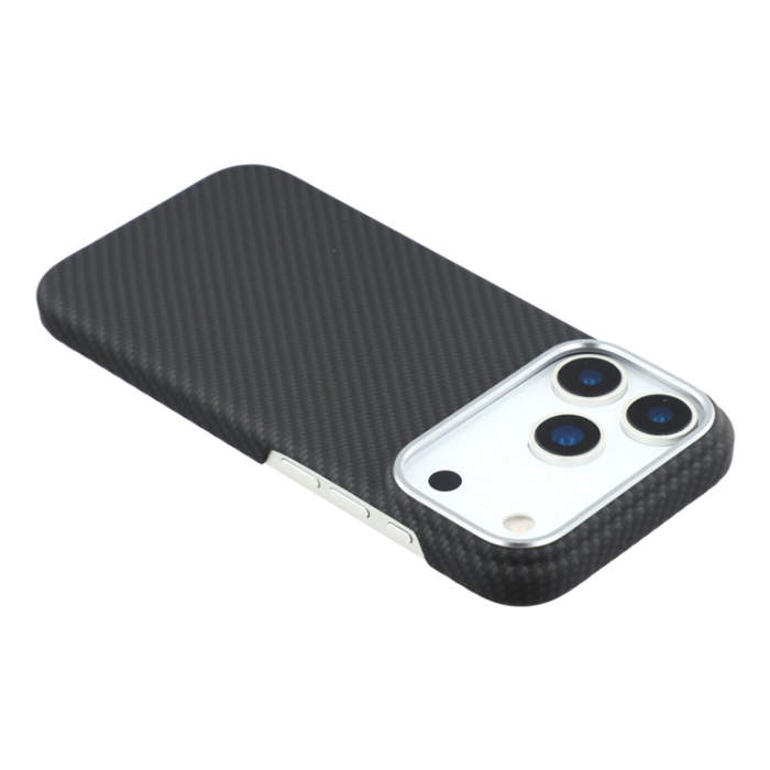 A-One Brand - iPhone 17 Pro Mobilskal MagSafe Carbon Fiber - Fin Linje Svart