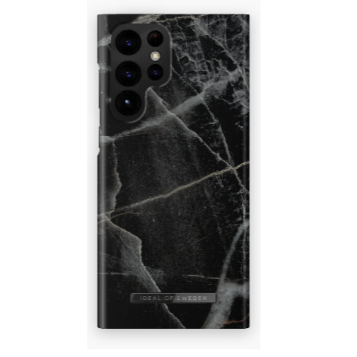 UTGATT1 - Ideal of Sweden Galaxy S22 Ultra Skal Fashion - Svart Thunder Marble