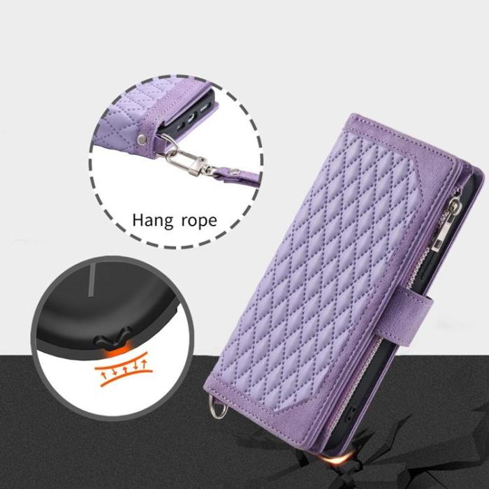 A-One Brand - iPhone 7/8/SE (2022/2020) Plånboksfodral Rhombus Grid - Lila