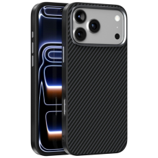 ABEEL - ABEEL iPhone 17 Pro Mobilskal MagSafe Carbon Fiber Texture
