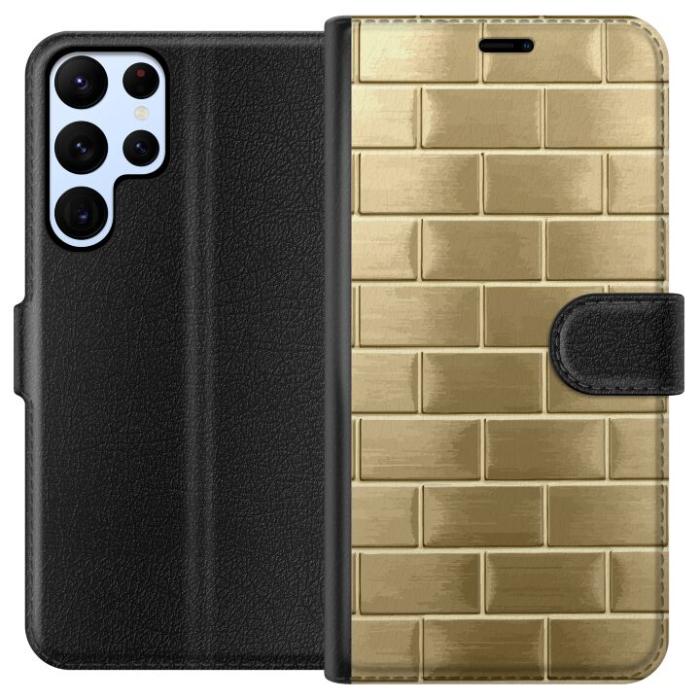iSecrets - Plånboksfodral till Samsung Galaxy S24 Ultra med Gyllene Murstenar