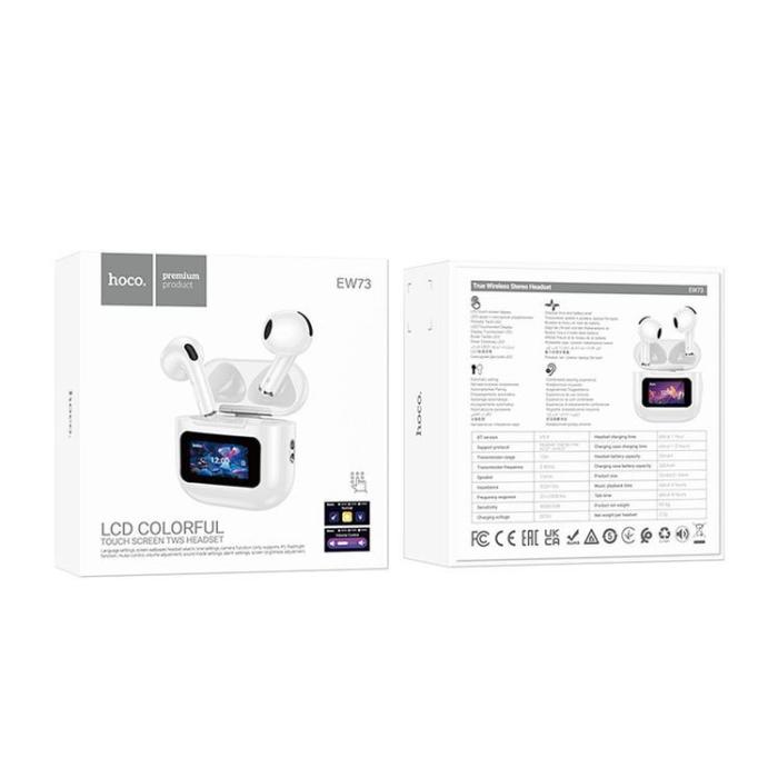 Hoco - Hoco TWS In-Ear Hörlurar Bluetooth Med Pekskärm EW73 - Vit