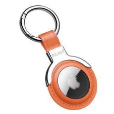SULADA - SULADA AirTag Skyddsfodral i Metall och L&auml;der - Orange