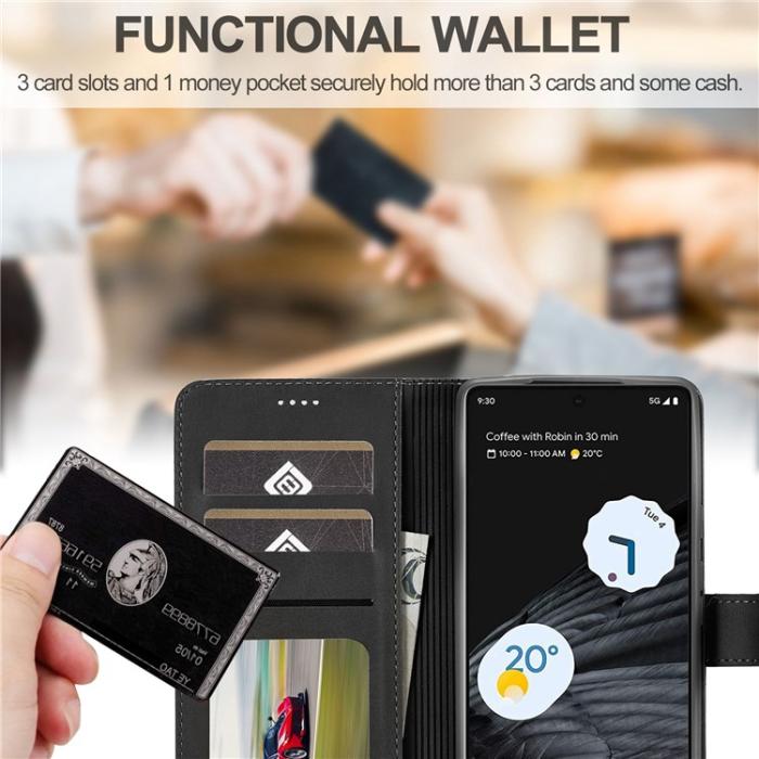 LC.imeeke - LC.IMEEKE Google Pixel 7 Plånboksfodral Calf Texture - Svart