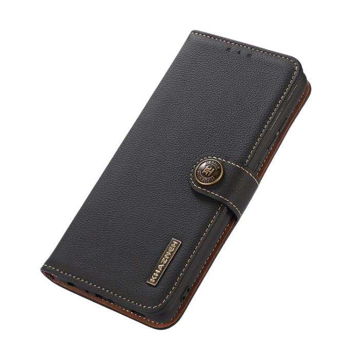 KHAZNEH - KHAZNEH Xiaomi Mi 11 Ultra Plånboksfodral Äkta Läder Kickstand - Svart