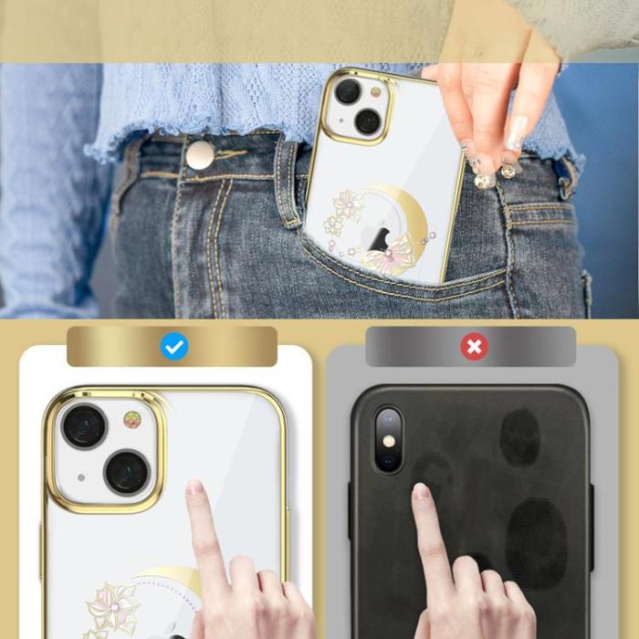 Kingxbar - Kingxbar Butterfly Moon Series Skal iPhone 13 Pro - Guld