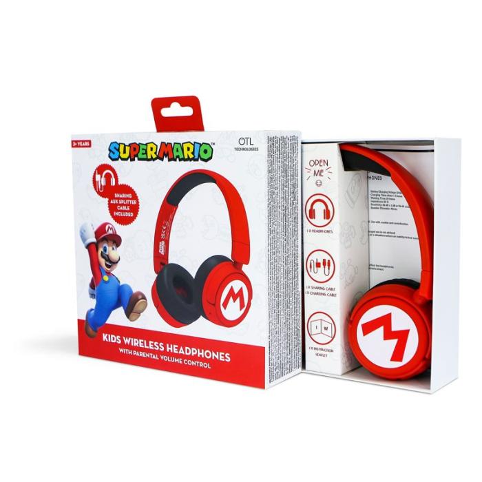 SUPERMARIO - SUPERMARIO Hörlur Super Mario On-Ear 85Db/95Db Sharing Aux Trådlös