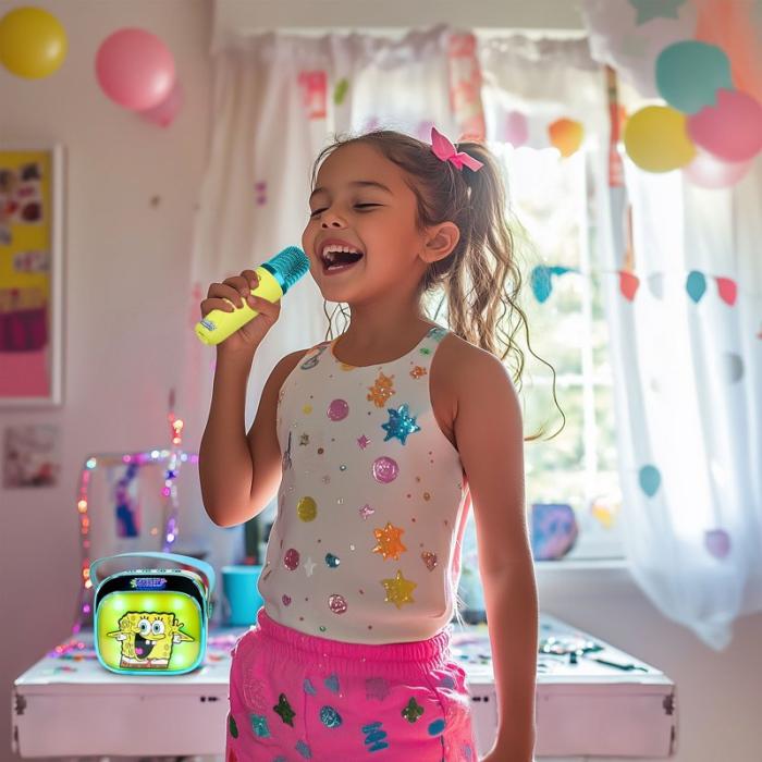 SVAMPBOB - SVAMPBOB Karaokehögtalare med Mikrofon Svampbob Popsing LED