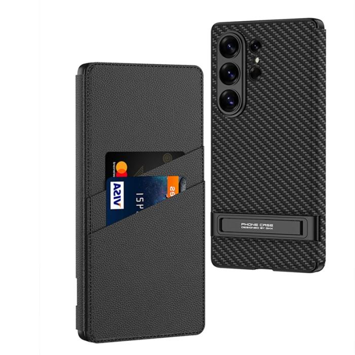 GKK - GKK Mobilfodral för Samsung Galaxy S26 Ultra Konstläder Kickstand - Svart