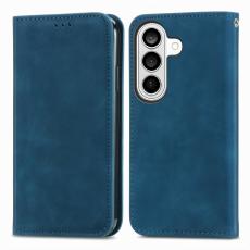 OEM - Mobilfodral f&ouml;r Samsung Galaxy S26 Konstl&auml;der med kortfack - M&ouml;rkbl&aring;