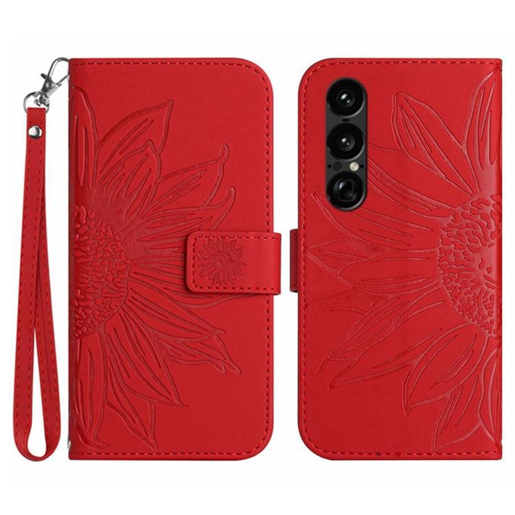 Sony Xperia 1 VII Konstläder Plånboksfodral Med Handledsrem - Röd | 2353 | AlltMobil