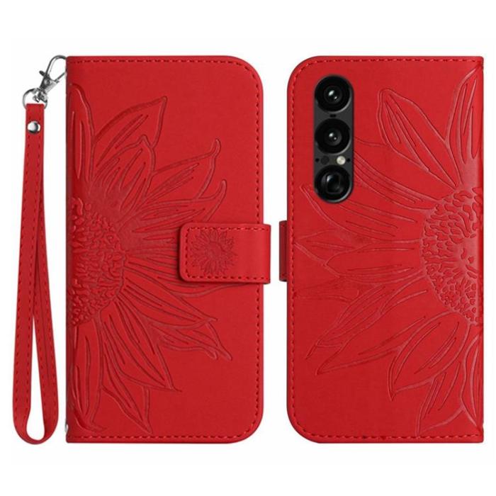 A-One Brand - Sony Xperia 1 VII Plånboksfodral Med Handledsrem - Röd