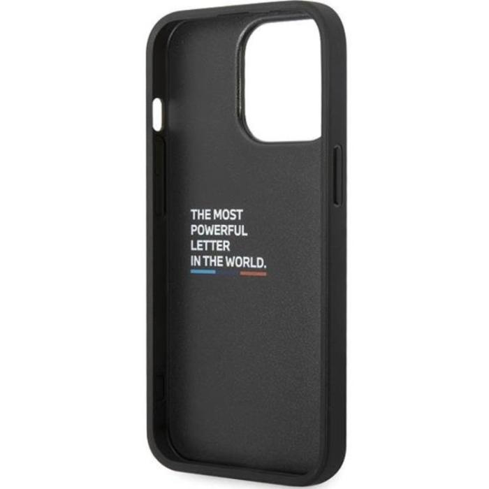 BMW - BMW iPhone 13 Pro Max Mobilskal Läder Carbon - Svart