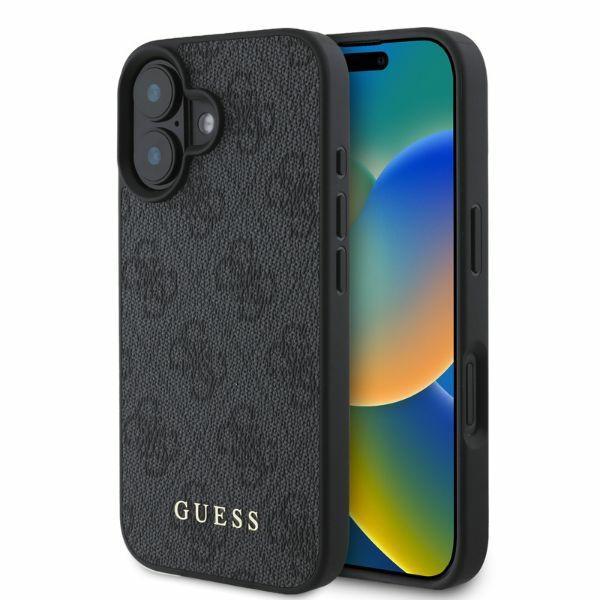 Guess Mobilskal till iPhone 16 4G Metal Gold Logo - Svart | 2353 | AlltMobil