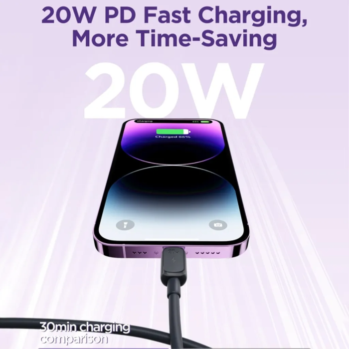 SiGN - SiGN USB-C till Lightning Kabel 3m 20W - Svart