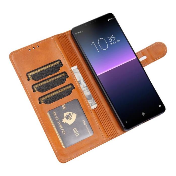 OEM - Sony Xperia 1 IV Plånboksfodral Happy Cat - Gul