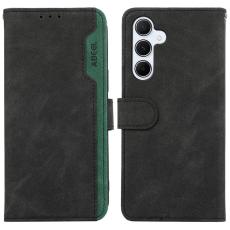 ABEEL - ABEEL Samsung Galaxy A14 5G Pl&aring;nboksfodral Konstl&auml;der RFID Blocker - Svart