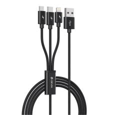 Devia - Devia 3in1 USB/MicroUSB/Lightning/Typ-C Kabel 1.2m 3A Gracious EC048