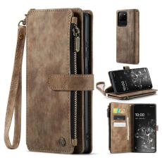 Caseme - CASEME Konstl&auml;der Pl&aring;nboksfodral f&ouml;r Samsung Galaxy S20 Ultra - Brun