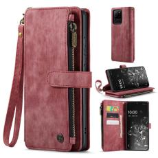 Caseme - CASEME Konstl&auml;der Pl&aring;nboksfodral f&ouml;r Samsung Galaxy S20 Ultra - R&ouml;d