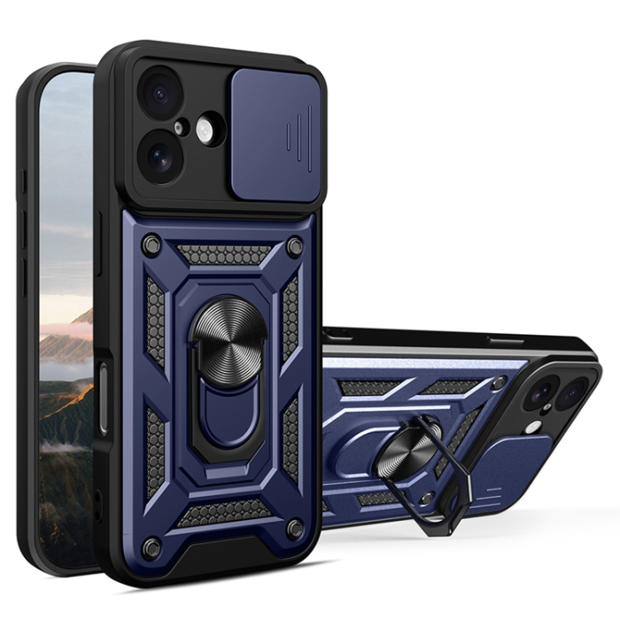 Amorus - AMORUS iPhone 17 Mobilskal Med Kameralinsreglage - Blå