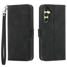 DIERFENG - DIERFENG DF-03 Pl&aring;nboksfodral f&ouml;r Samsung Galaxy A16 5G Konstl&auml;der - Svart