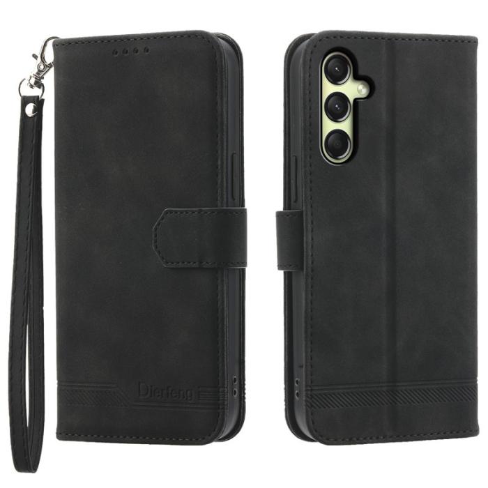 DIERFENG - DIERFENG DF-03 Plånboksfodral för Samsung Galaxy A16 5G Konstläder - Svart