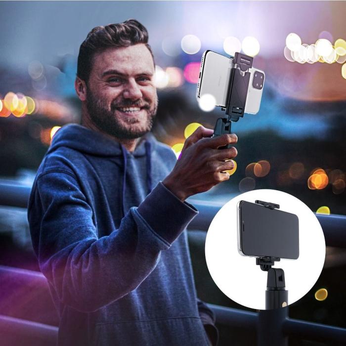 Forcell - Combo Bluetooth Selfiestick med Stativ - Svart