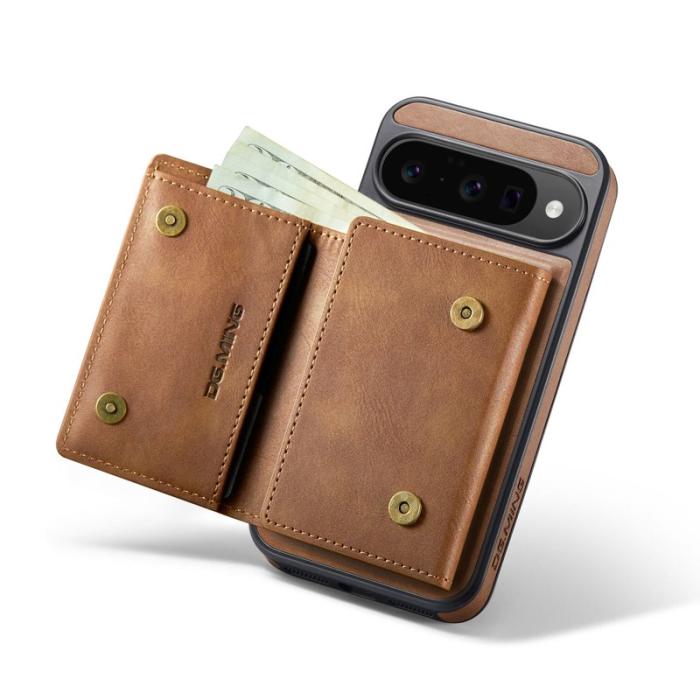 DG.MING - DG.MING M6 Series Konstläder Plånboksfodral för Google Pixel 10 Pro - Brun