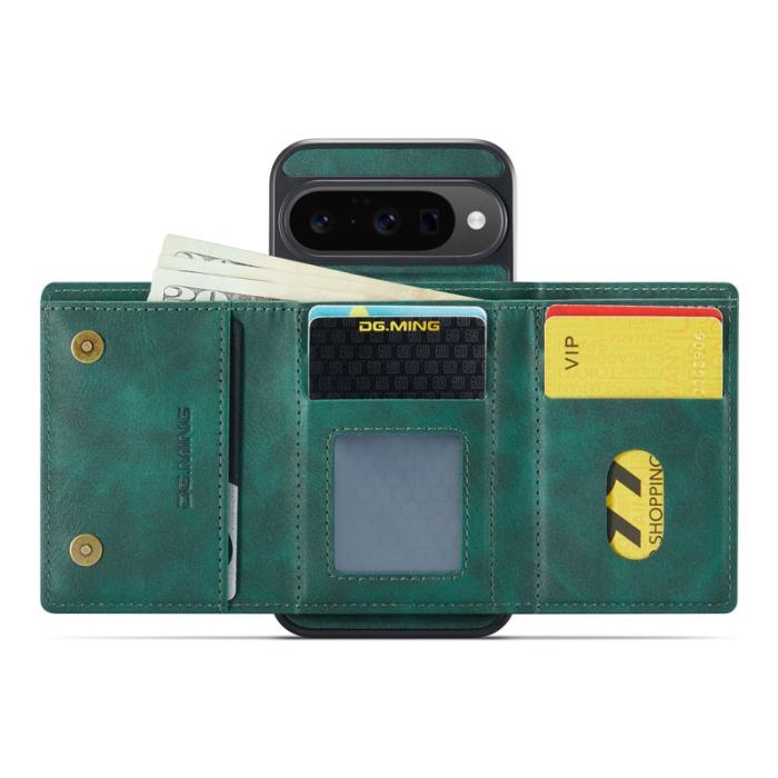 DG.MING - DG.MING M6 Series Konstläder Plånboksfodral för Google Pixel 10 Pro - Grön