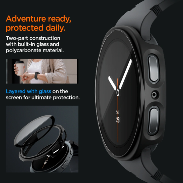 Spigen - Spigen Skal För Galaxy Watch 8/9 (40mm) Thin Fit - Svart