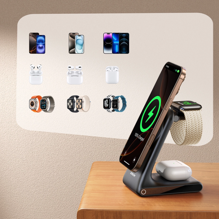 Joyroom - Joyroom MagSafe Trådlös Laddare iPhone, Apple Watch, AirPods
